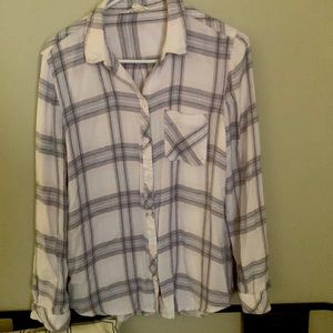 Plaid blouse, Size large